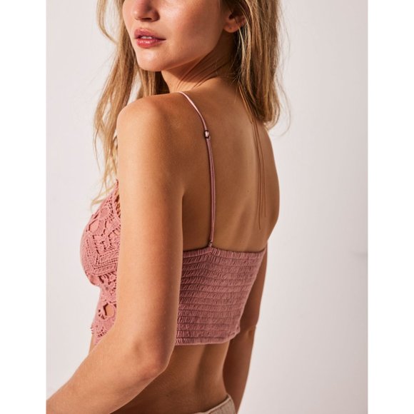 FREE PEOPLE One Athena Bralette Smoke Rose Large - Picture 2 of 5
